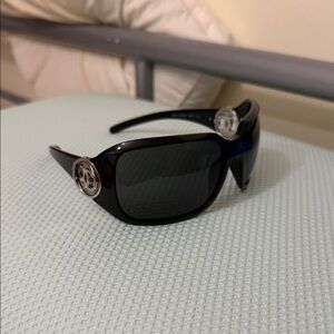 CHANEL Black Sunglasses with Silver Accents